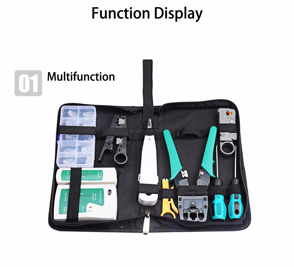 11 in 1 Generic Network Maintenance Computer Repair Kit Tool Bag