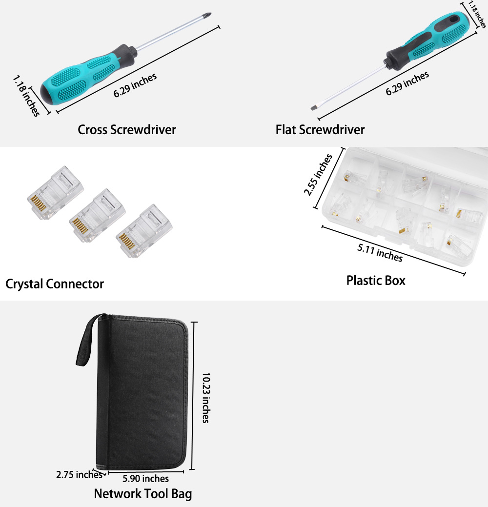 11 in 1 Generic Network Maintenance Computer Repair Kit Tool Bag