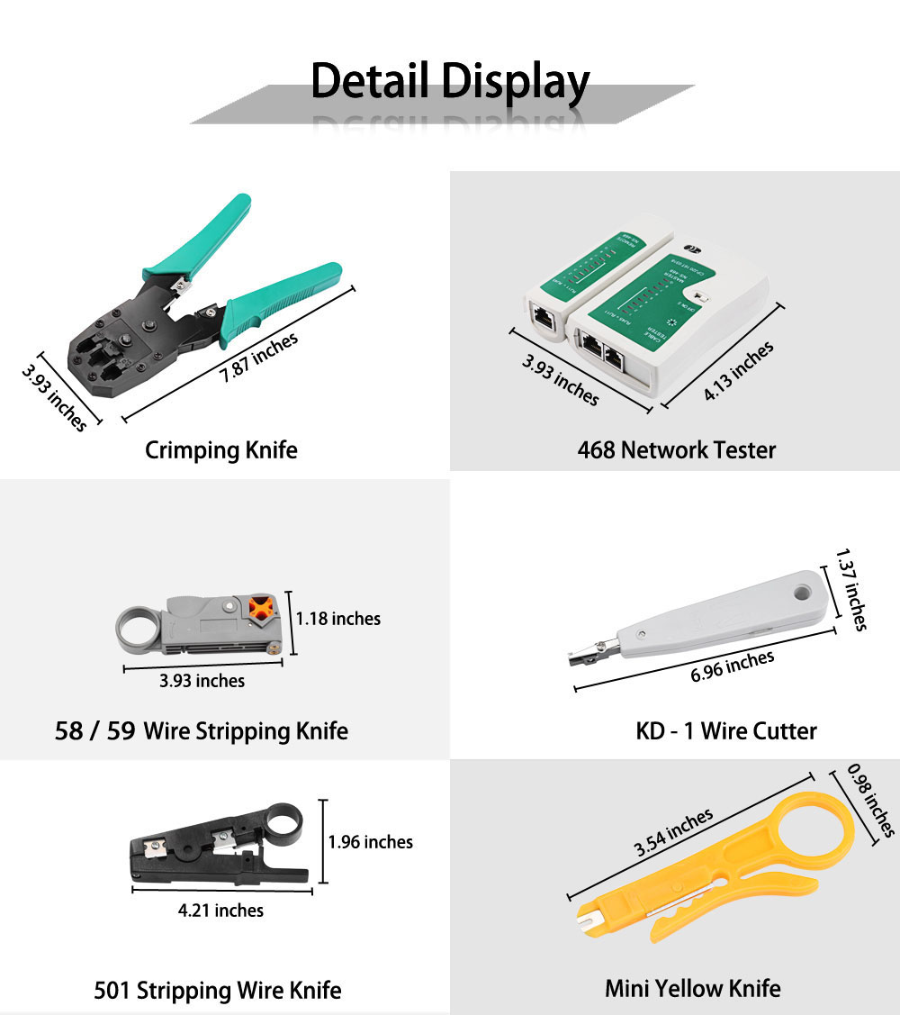 11 in 1 Generic Network Maintenance Computer Repair Kit Tool Bag