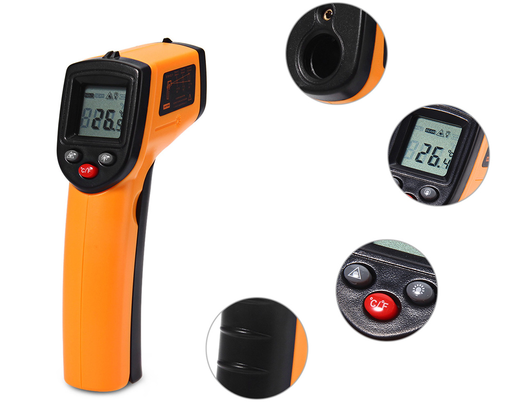 GM320 Infrared Thermometer for Hot Water Pipes Engine Parts Cooking Surface