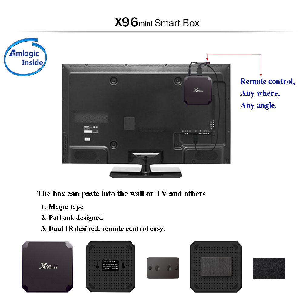 X96mini Android TV Box Digital Player S905W Support 2.4GHz WiFi 4K x 2K H.265 100M LAN