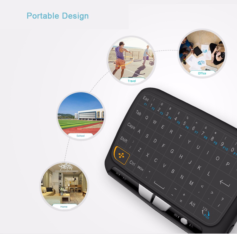 H18 2.4GHz Mini Wireless Keyboard Touchpad Mouse Combo