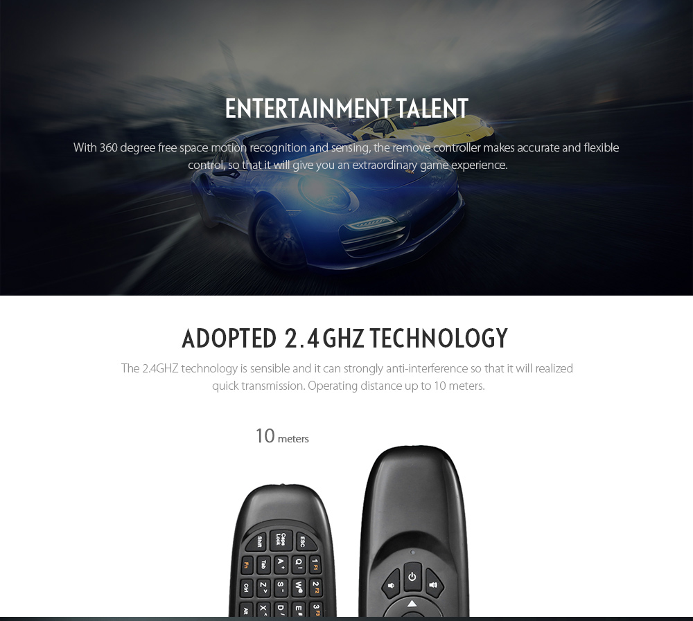 TK668 2.4GHz Wireless Air Mouse + Remote Controller + QWERTY Keyboard with LED Indicator