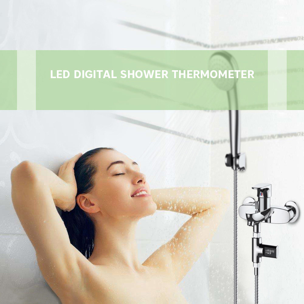 LW - 101 LED Shower Thermometer Battery Free Real-time Water Temperature Monitor