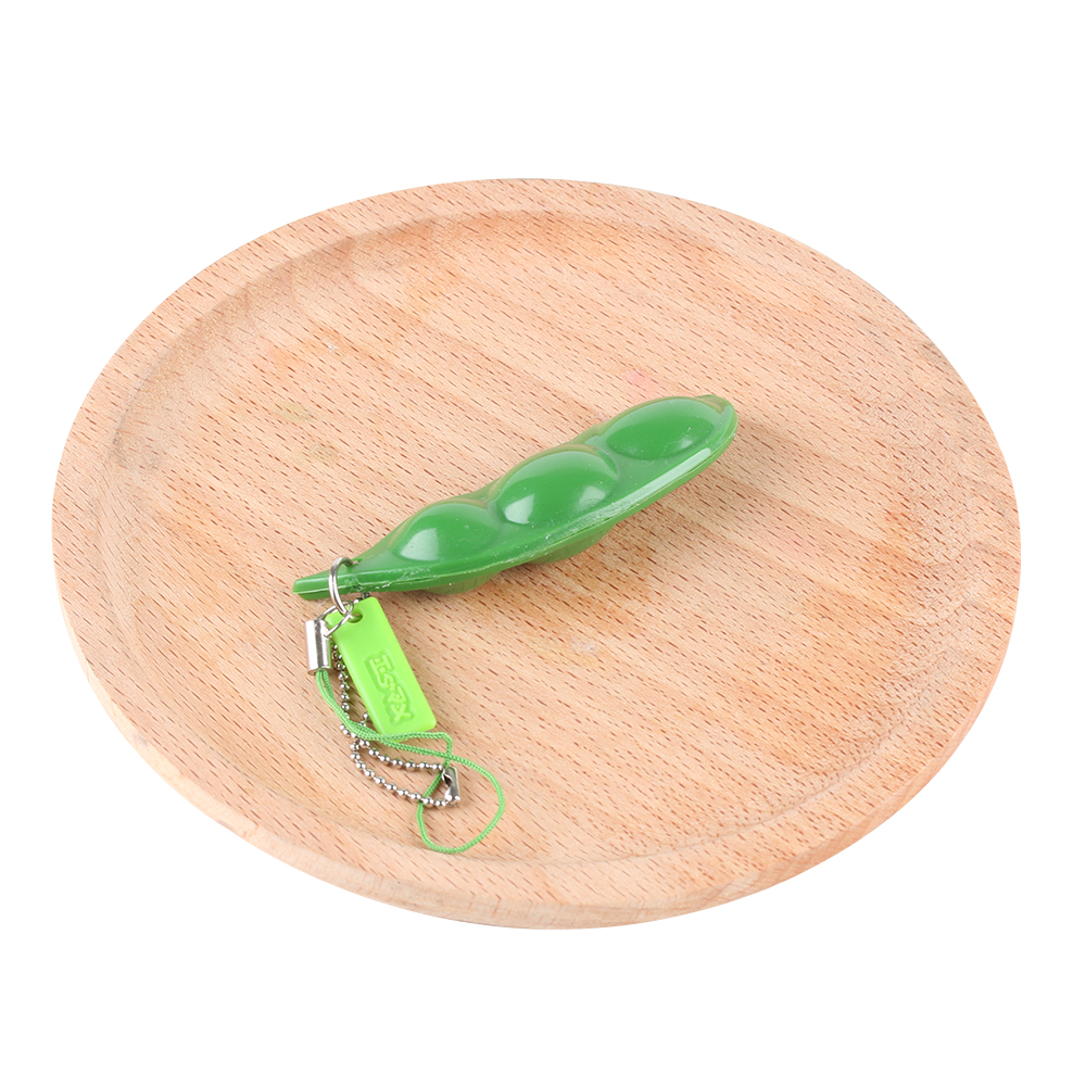 Soybean Pea Bean Key Chain Phone Charm Stress Relieve Funny Extrusion Key Chain