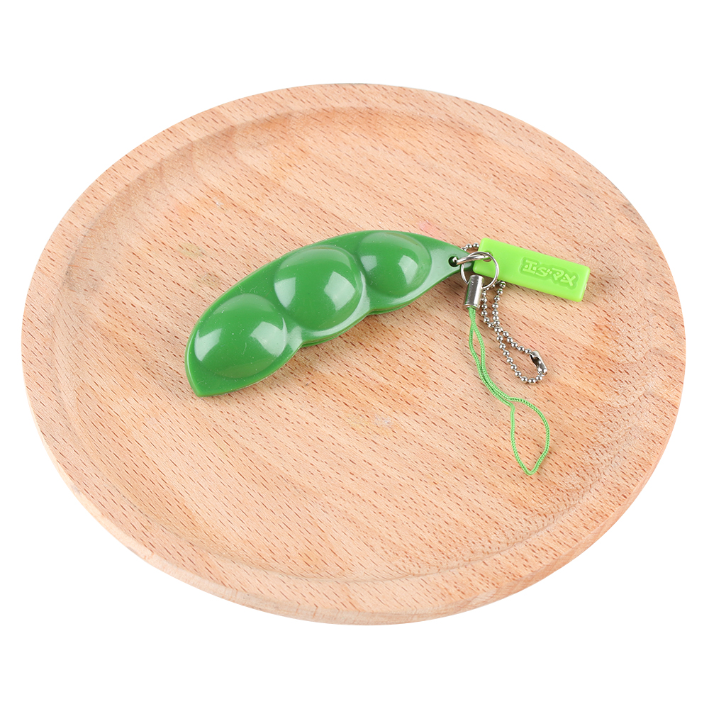 Soybean Pea Bean Key Chain Phone Charm Stress Relieve Funny Extrusion Key Chain