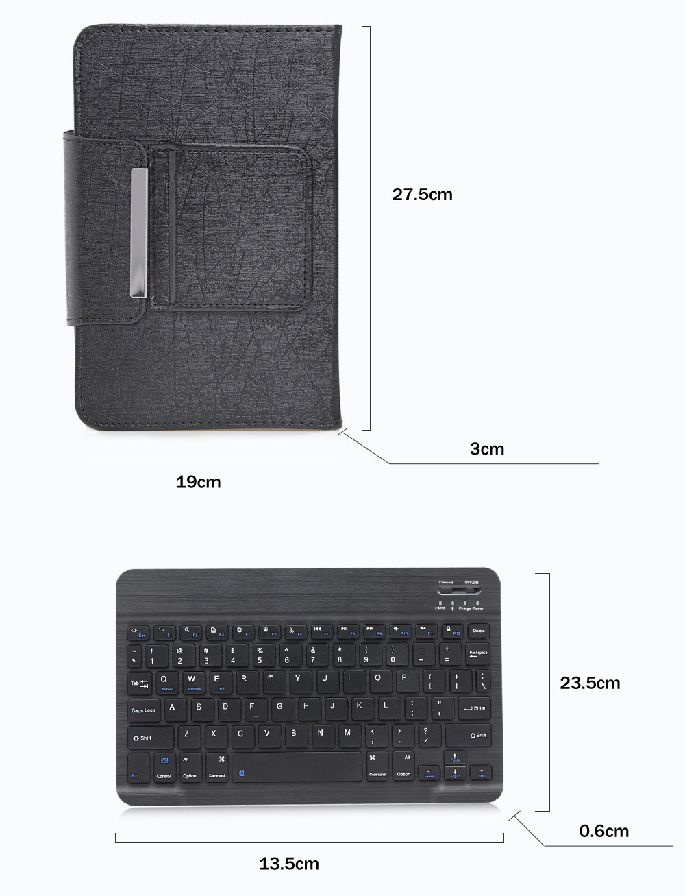 3 in 1 Universal Bluetooth Keyboard Tablet Protective Case with Stander for iOS / Android / Windows 9 / 10 inch