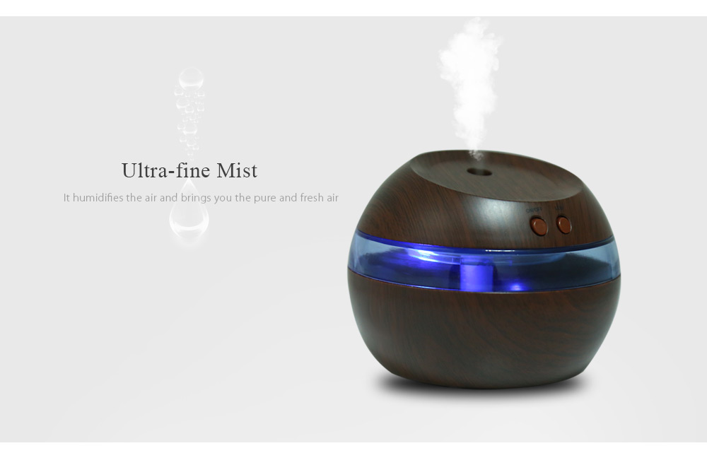 USB Essential Oil Diffuser Ultrasonic Humidifier with Blue LED Light
