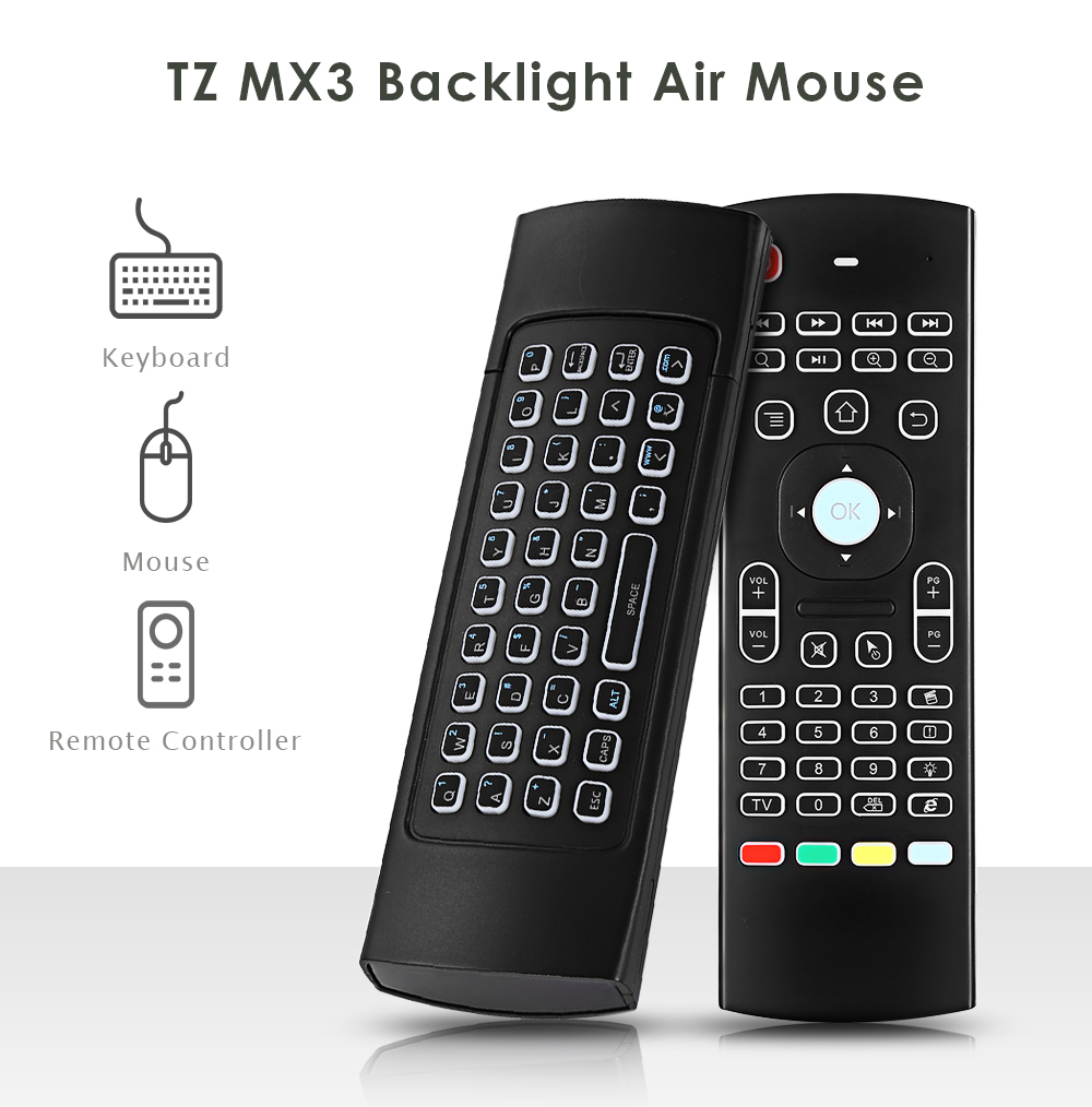 TZ MX3 2.4GHz Air Mouse with Backlight Wireless Keyboard Remote Controller