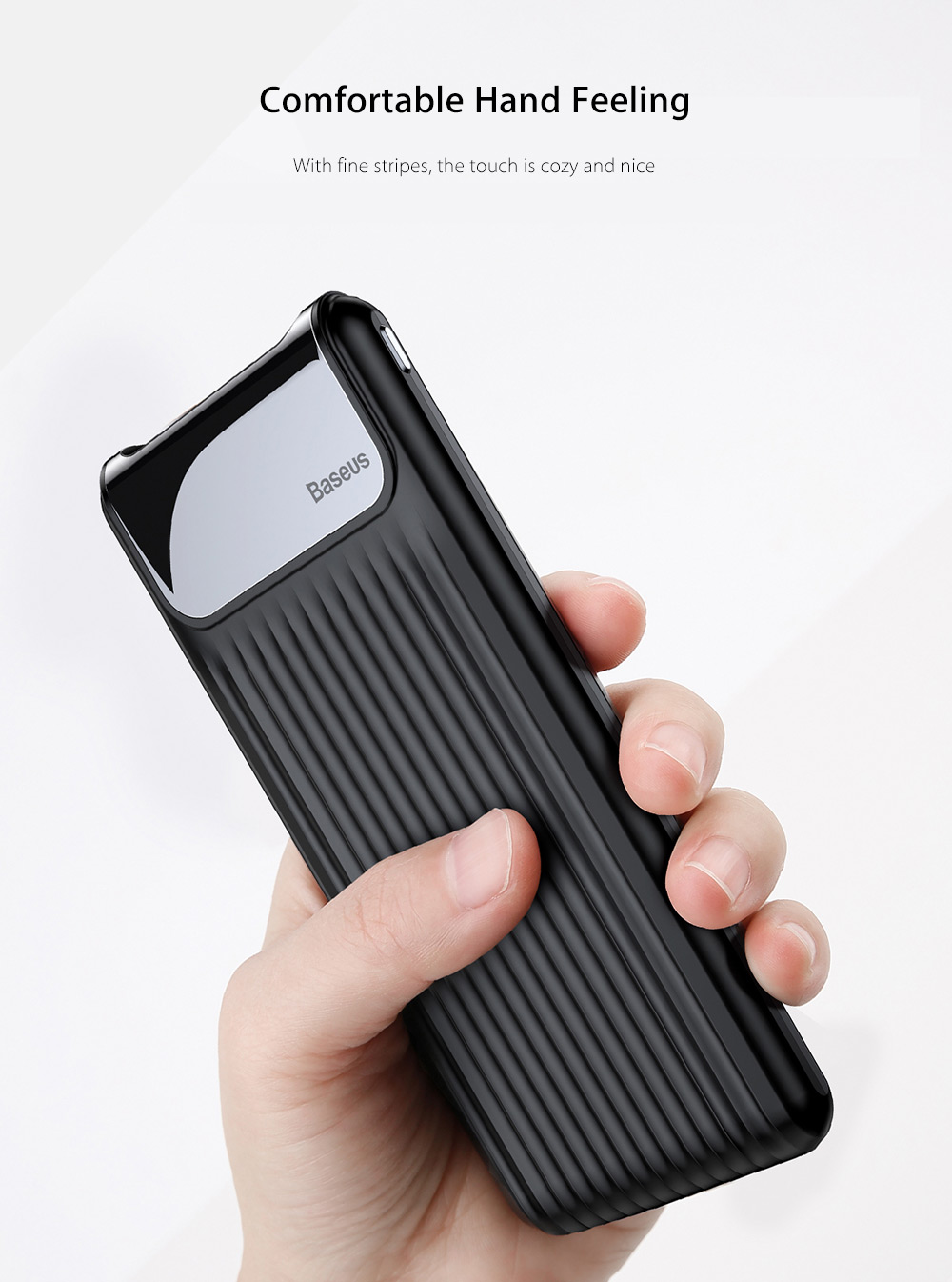 Baseus Thin Digital Display 10000mAh Power Bank QC 3.0 Dual USB Micro USB Type-C Input External Battery Charger Baseus Thin Digital Display 10000mAh Power Bank QC 3.0 Dual USB Micro USB Type-C Input External Battery Charger