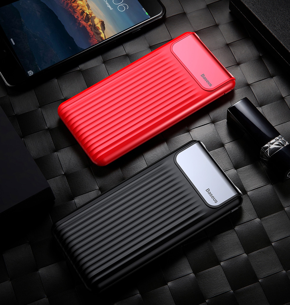 Baseus Thin Digital Display 10000mAh Power Bank QC 3.0 Dual USB Micro USB Type-C Input External Battery Charger Baseus Thin Digital Display 10000mAh Power Bank QC 3.0 Dual USB Micro USB Type-C Input External Battery Charger