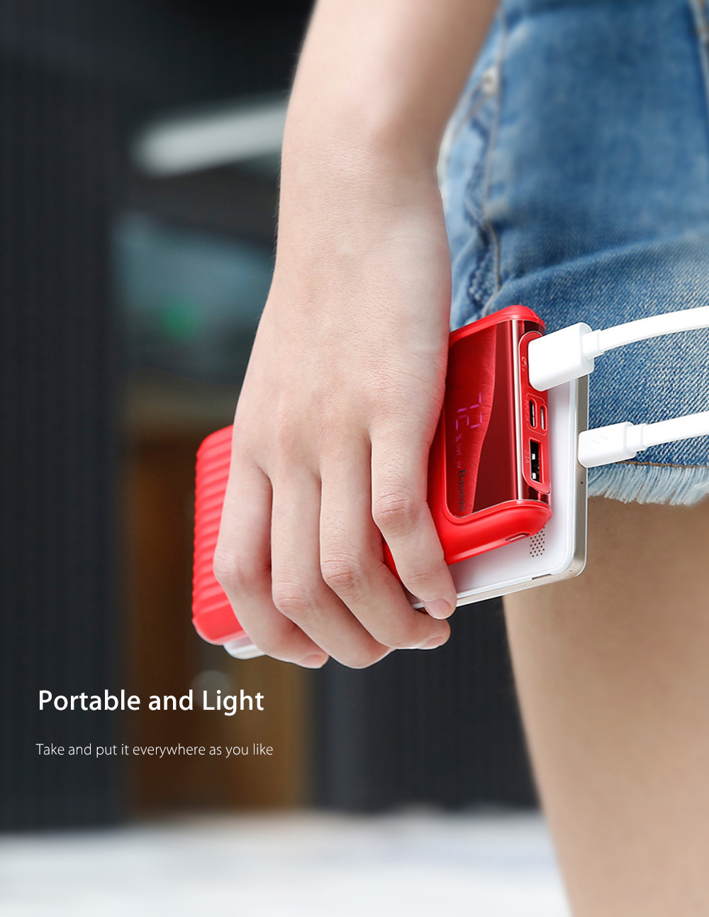 Baseus Thin Digital Display 10000mAh Power Bank QC 3.0 Dual USB Micro USB Type-C Input External Battery Charger Baseus Thin Digital Display 10000mAh Power Bank QC 3.0 Dual USB Micro USB Type-C Input External Battery Charger