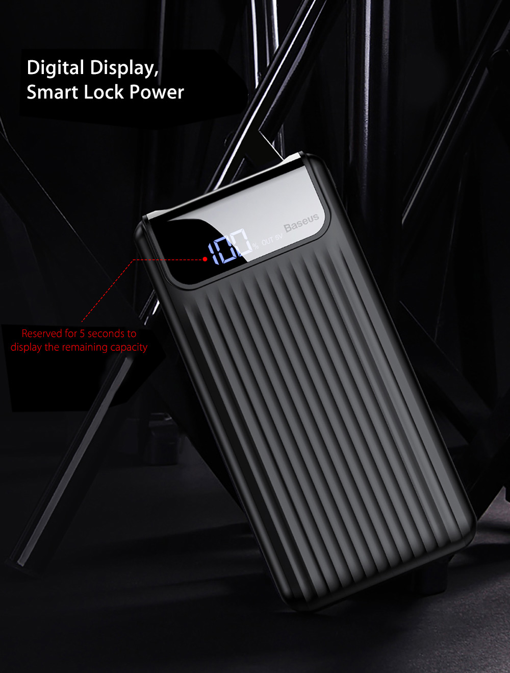 Baseus Thin Digital Display 10000mAh Power Bank QC 3.0 Dual USB Micro USB Type-C Input External Battery Charger Baseus Thin Digital Display 10000mAh Power Bank QC 3.0 Dual USB Micro USB Type-C Input External Battery Charger