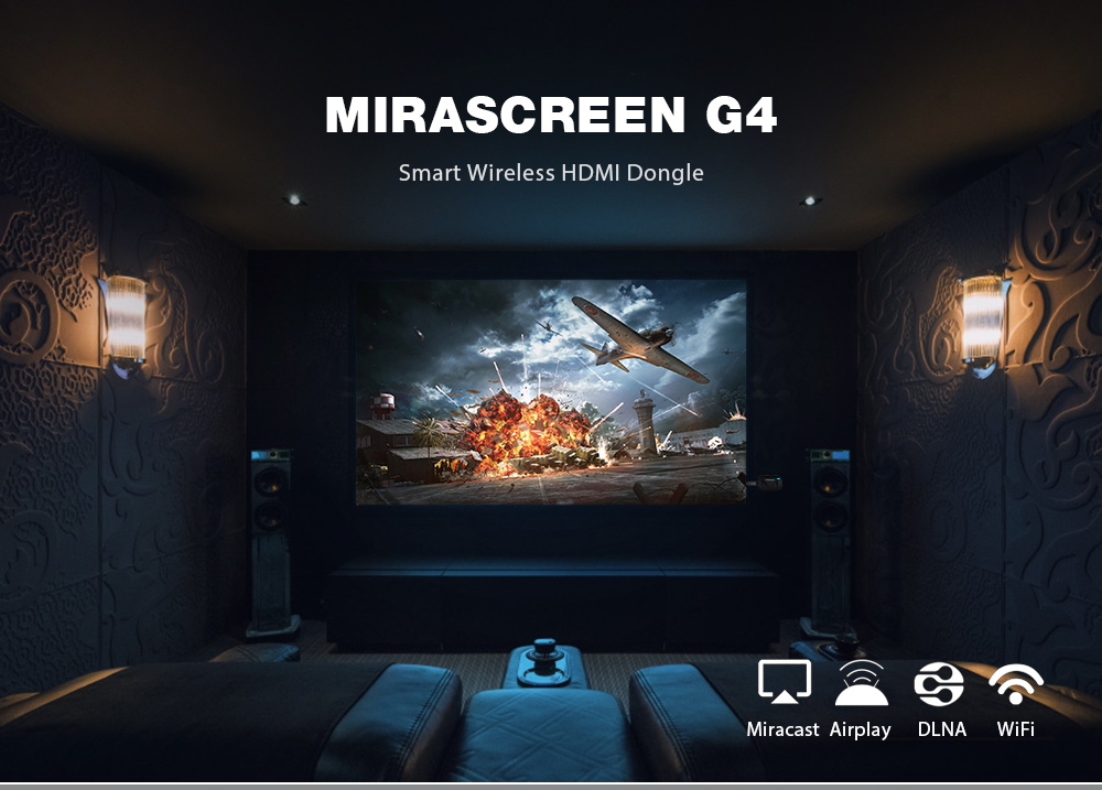 MIRASCREEN G4 WiFi Display HDMI Dongle Receiver Support Miracast Airplay DLNA