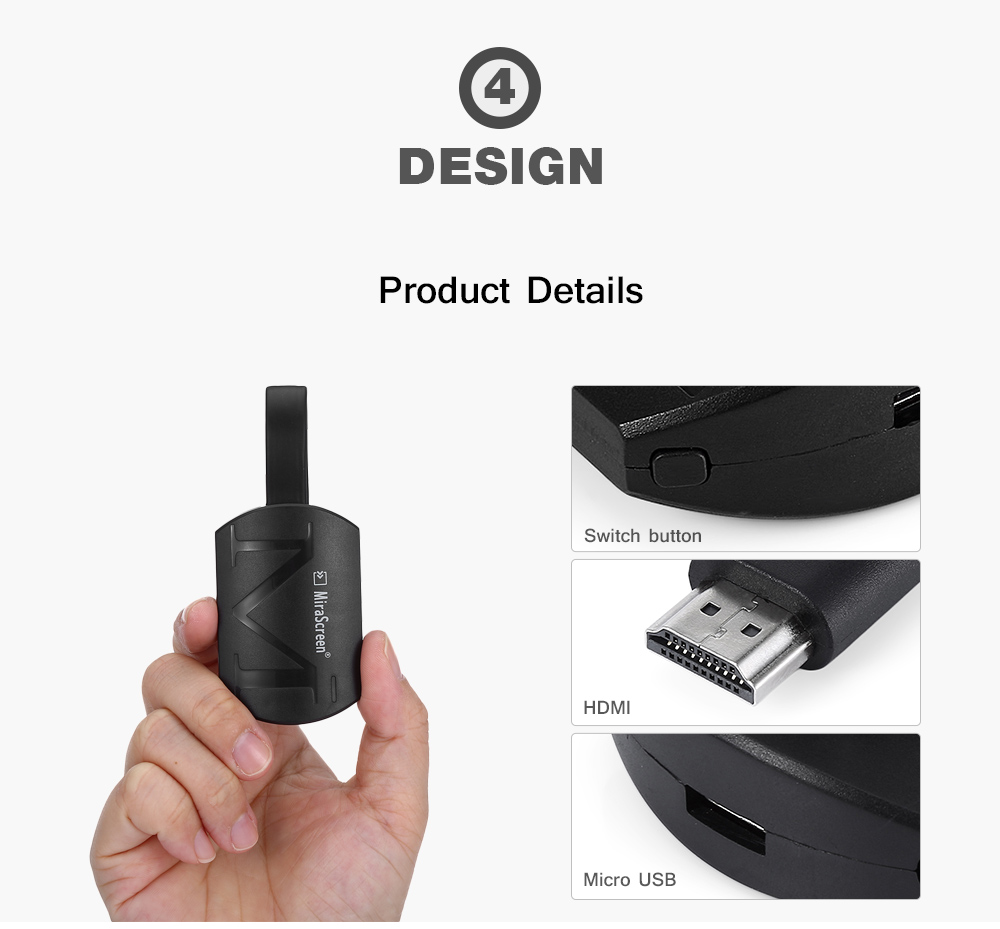 MIRASCREEN G4 WiFi Display HDMI Dongle Receiver Support Miracast Airplay DLNA