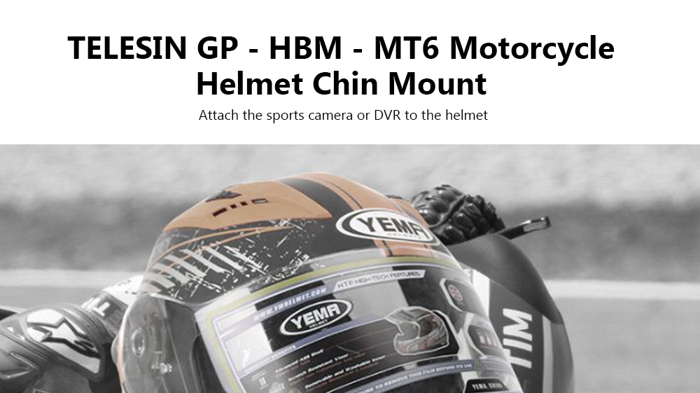 TELESIN GP - HBM - MT6 Motorcycle Helmet Chin Mount for YI Action Camera