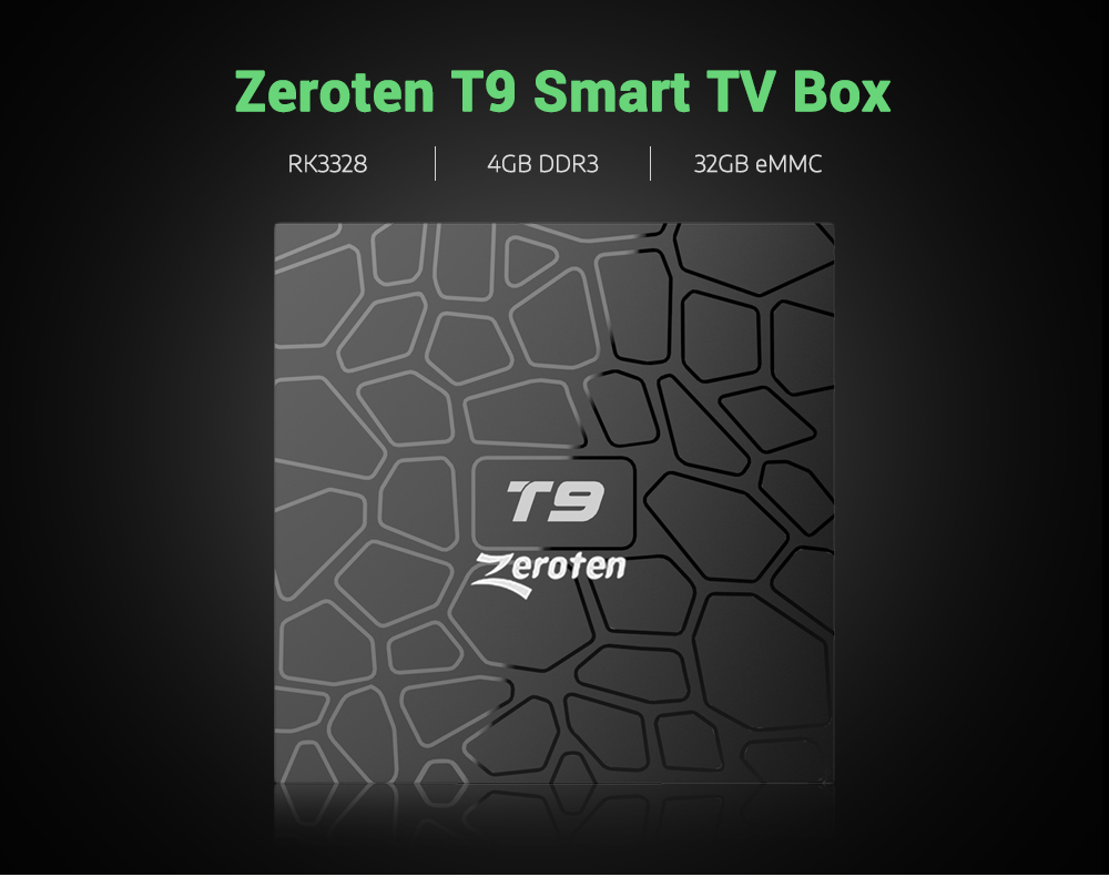 Zeroten T9 RK3328 4K HD TV Box 4GB / 32GB Smart Media Player for Android 8.1