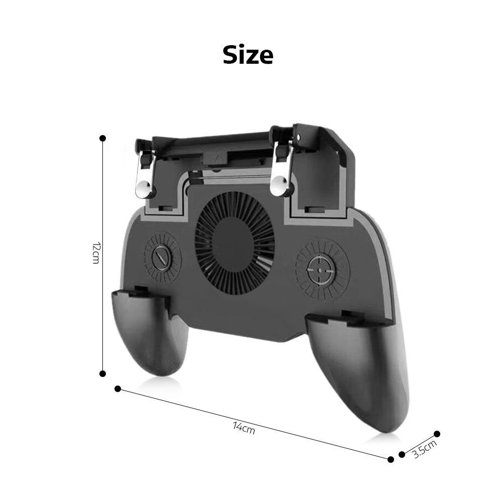 Mobile Game Controller Grip Extended Handle with Trigger Joystick for iOS / Android