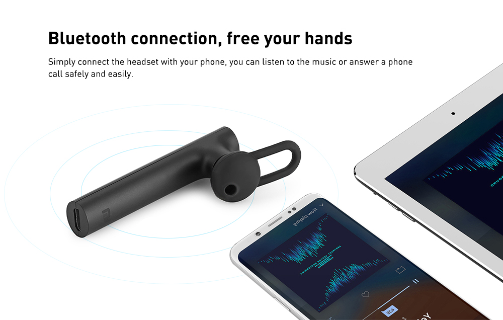 Original Xiaomi Mi LYEJ02LM Bluetooth Headset Built-in Mic Multifunctional On-cord Control