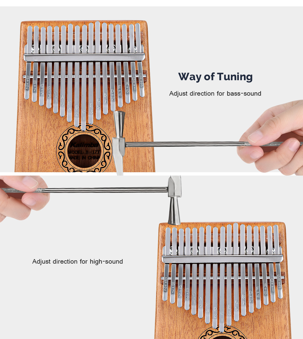 W - 17T 17 Keys Kalimba Thumb Piano Mahogany Body Musical Instrument