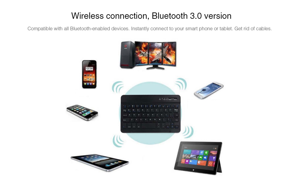 Android iOS Windows System 3-in-1 Tablet Bluetooth Keyboard