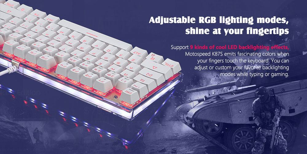 Motospeed K87S NKRO Mechanical Keyboard with RGB Backlight