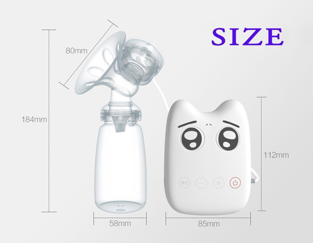RealBubee Intelligent USB Electric BPA Free Automatic Massage Breast Pump with Cold Heat Pad Nipple