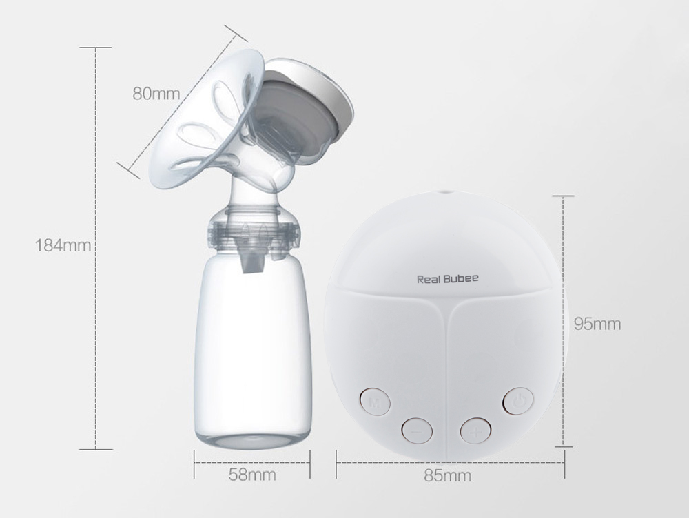 RealBubee Powerful Double Intelligent Microcomputer USB Electric Breast Pump with Milk Bottle