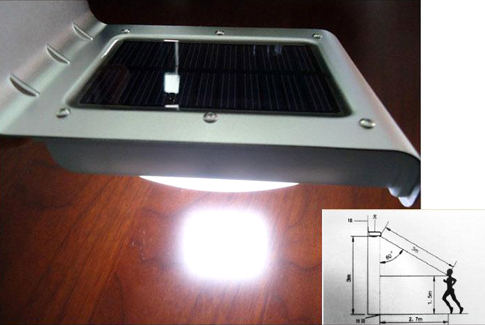 2PCS 16 LEDs Outdoor Solar Motion Light Energy Saving Infrared Sensor Wall Lamp