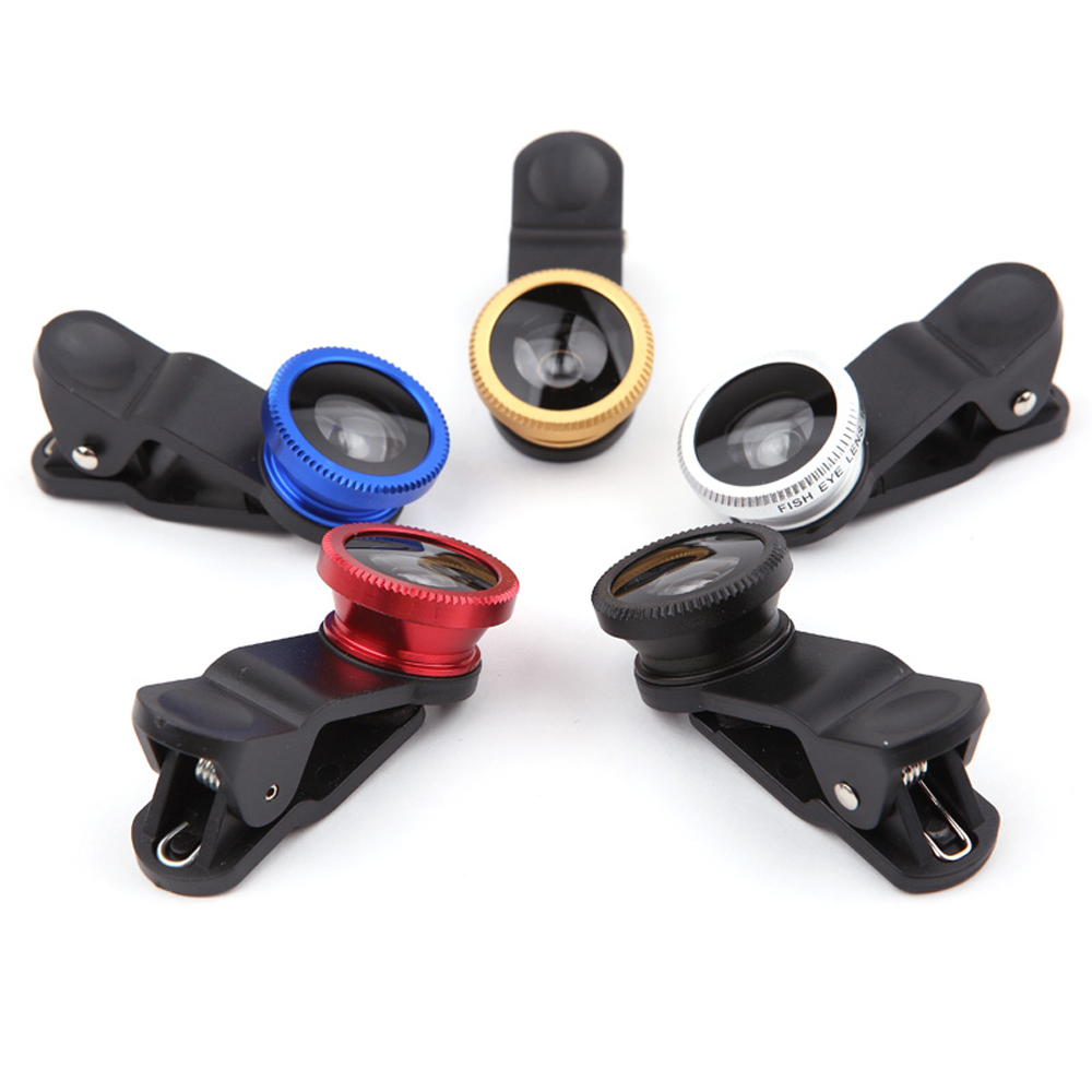 3 in1 Fish Eye Wide Angle Macro Camera Clip-on Lens for Universal Cell Phone