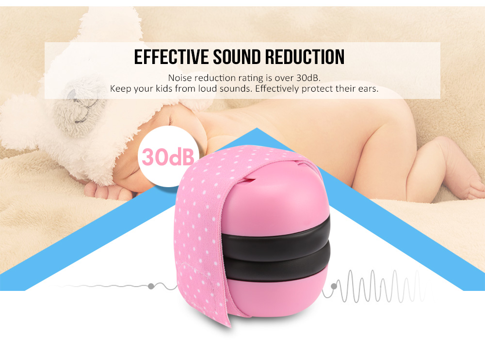 Pair of Infant Baby Anti-noise Earmuffs Elastic Strap Ear Protection 