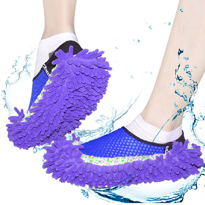 Practical Chenille Mop Slippers Dust Floor Cleaning Mopping Foot Shoes Home Pair Cleaner