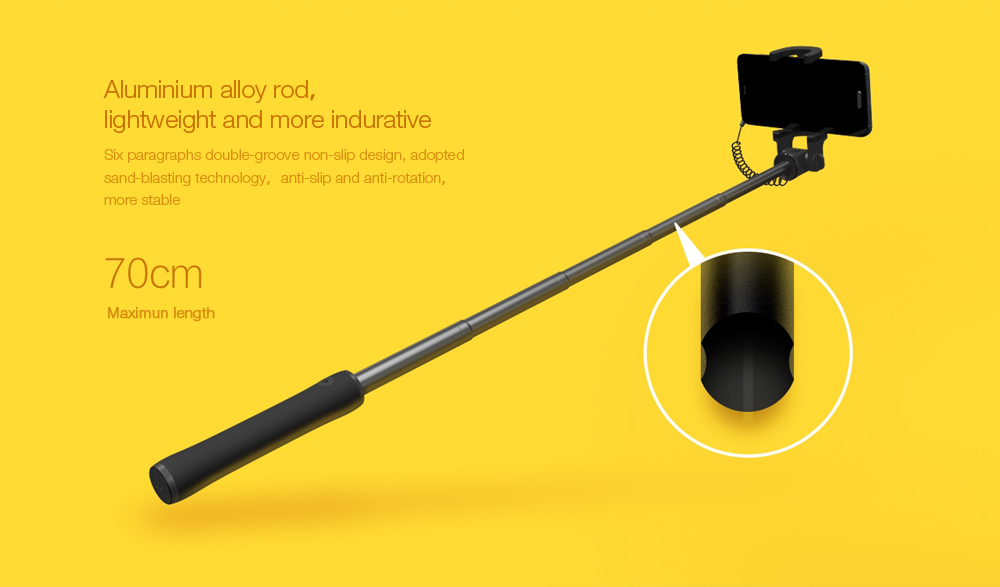 Original Xiaomi Wire Control Selfie Stick Monopod Camera Shutter 270 Degree Rotation