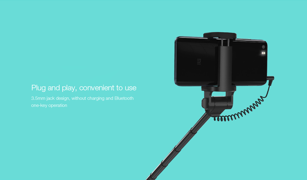 Original Xiaomi Wire Control Selfie Stick Monopod Camera Shutter 270 Degree Rotation