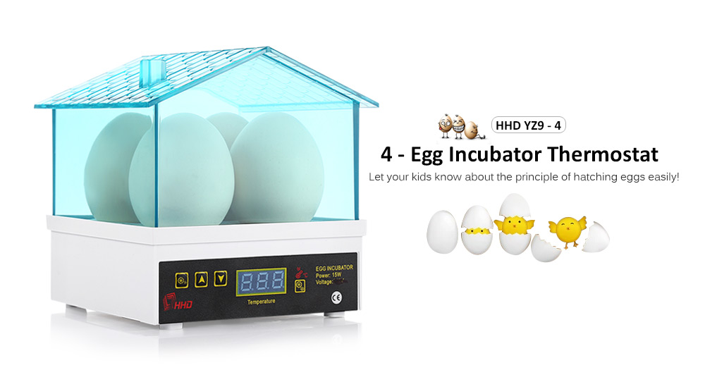 HHD YZ9 - 4 Mini Electric Digital 4 - Egg Incubator Thermostat House for Chickens Ducks Gooses Birds HHD YZ9 - 4 Mini Electric Digital 4 - Egg Incubator Thermostat House for Chickens Ducks Gooses Birds