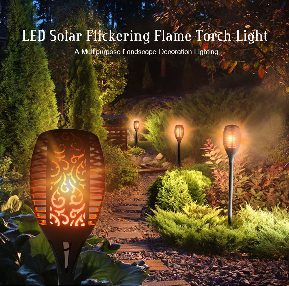 Utorch LED Solar Waterproof Flickering Flame Torch Light Outdoor Landscape Decoration Lighting