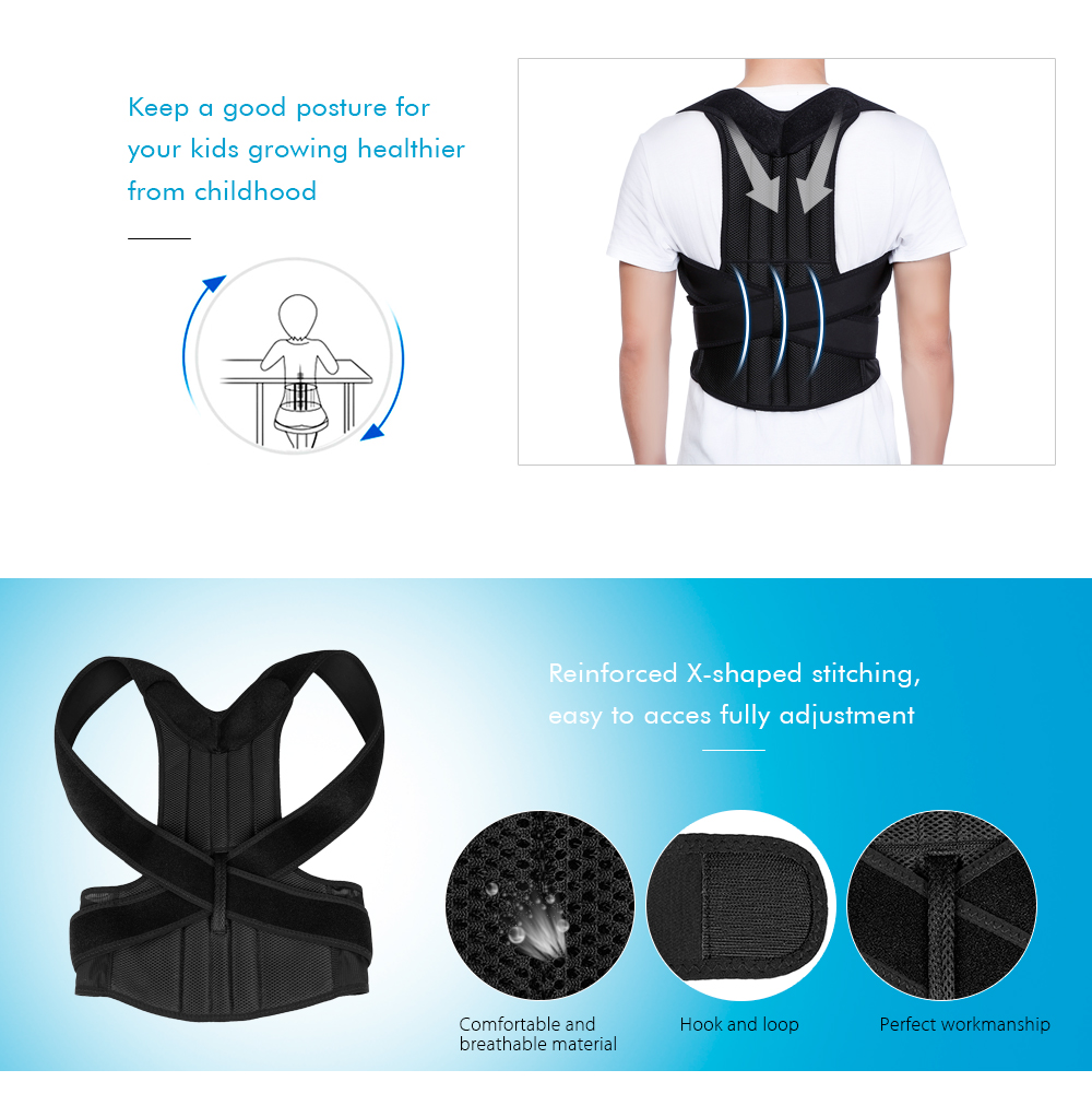 Adjustable Adult Corset Posture Corrector Back Shoulder Brace Spine Support Belt