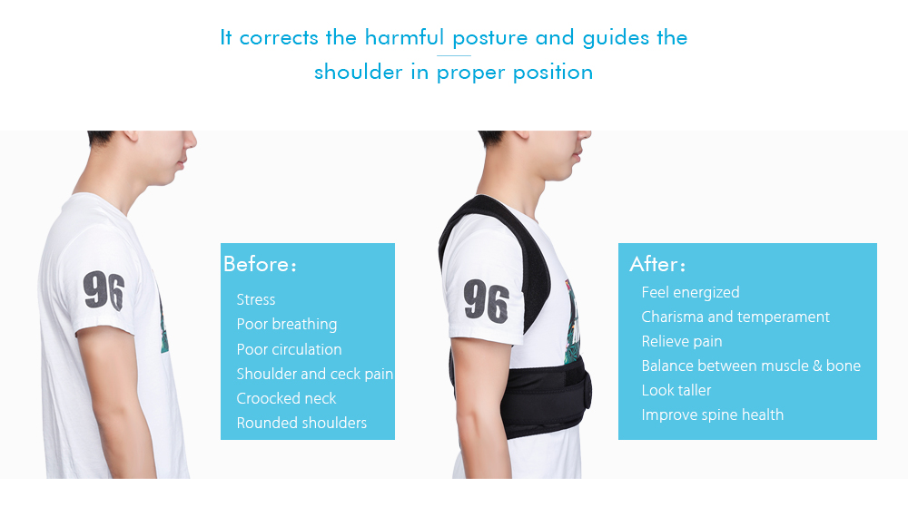 Adjustable Adult Corset Posture Corrector Back Shoulder Brace Spine Support Belt