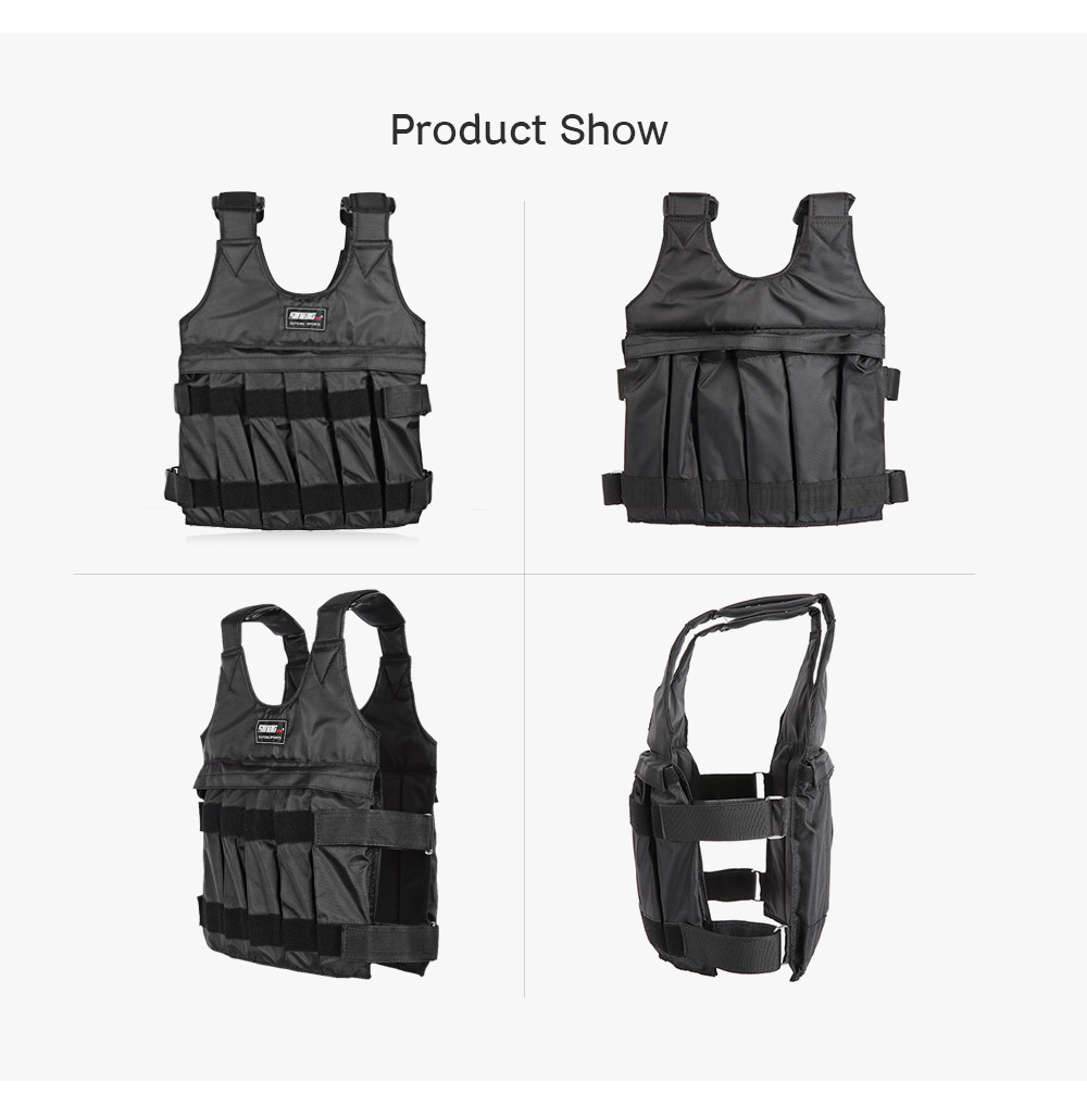 SUTENG 50kg Max Loading Weighted Vest Adjustable Jacket Exercise Boxing Training Waistcoat