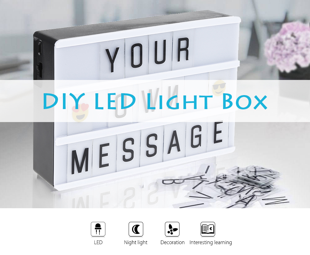 DIY LED Combination Light Box with Letter Cards