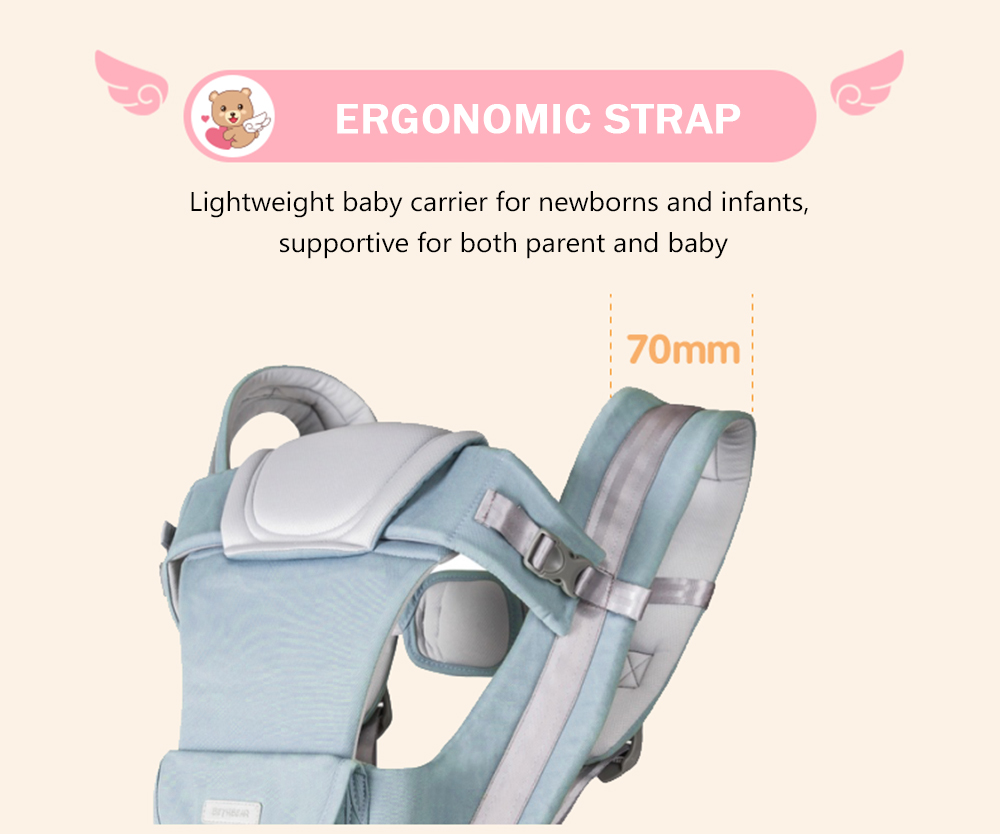 Bethbear 3 in 1 Hipseat Ergonomic Baby Carrier 0 - 36 Months Wrap Infant Sling Backpack