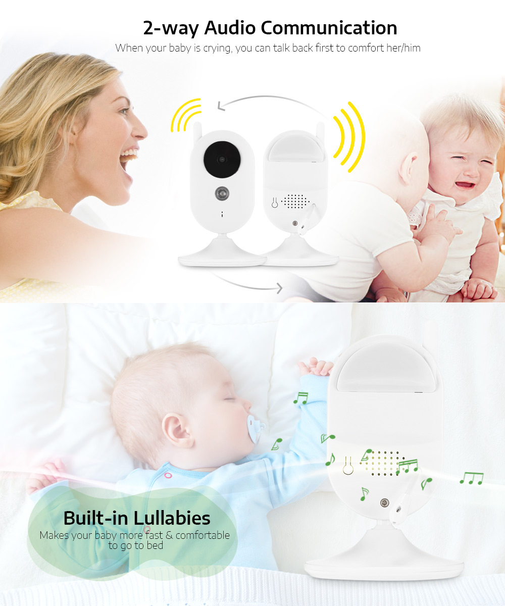 Wireless Video Baby Monitor Digital Sleep Monitoring Night Vision Temperature Sensor