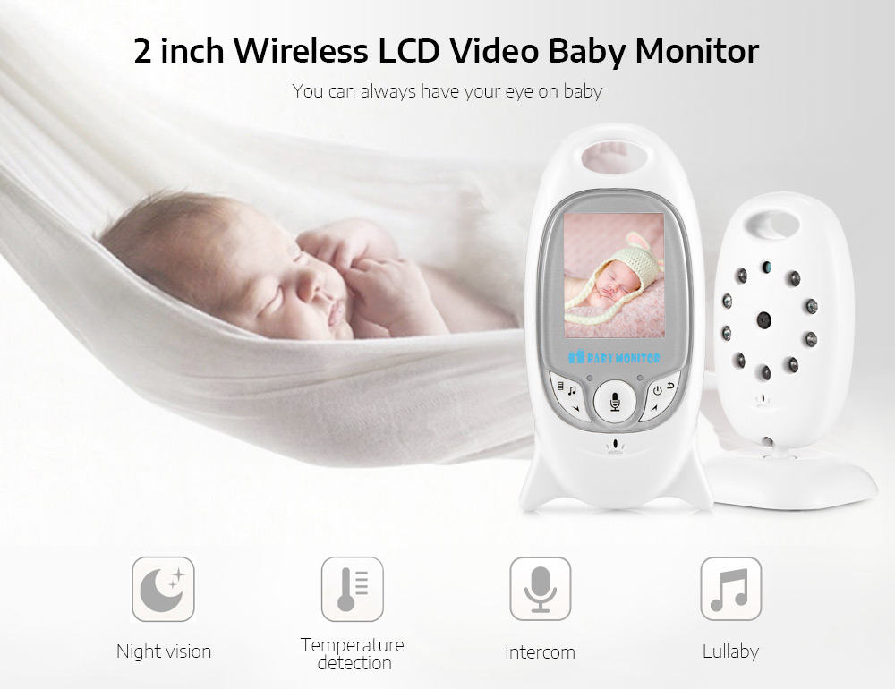 ZR601 Digital 2 inch 2.4GHz Wireless LCD Baby Video Monitor with Night Vision 