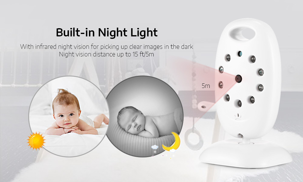 ZR601 Digital 2 inch 2.4GHz Wireless LCD Baby Video Monitor with Night Vision 