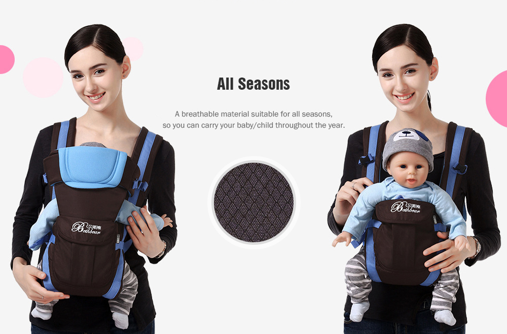 Bethbear Multifunctional Ventilate Adjustable Buckle Mesh Wrap Baby Carrier Backpack