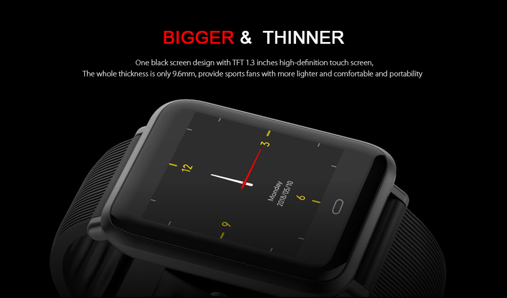 Q9 Colorful Screen Waterproof Sports Smart Watch for Android / iOS with Heart Rate Monitor Blood Pressure Functions