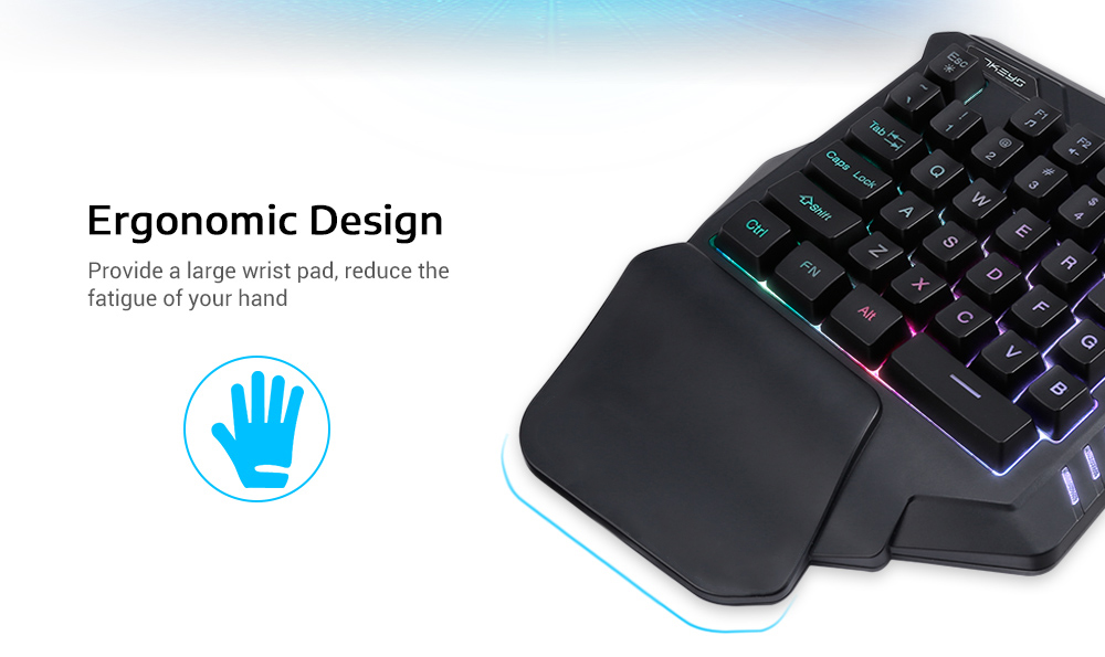G30 Wired Gaming Keypad with LED Backlight 35 Keys One-handed Membrane Keyboard 