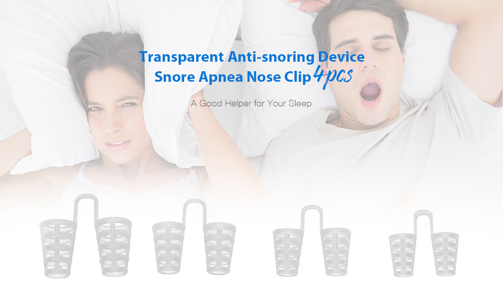 Transparent Anti-snoring Device Snore Apnea Nose Clip Sleeping Aid Equipment 4pcs