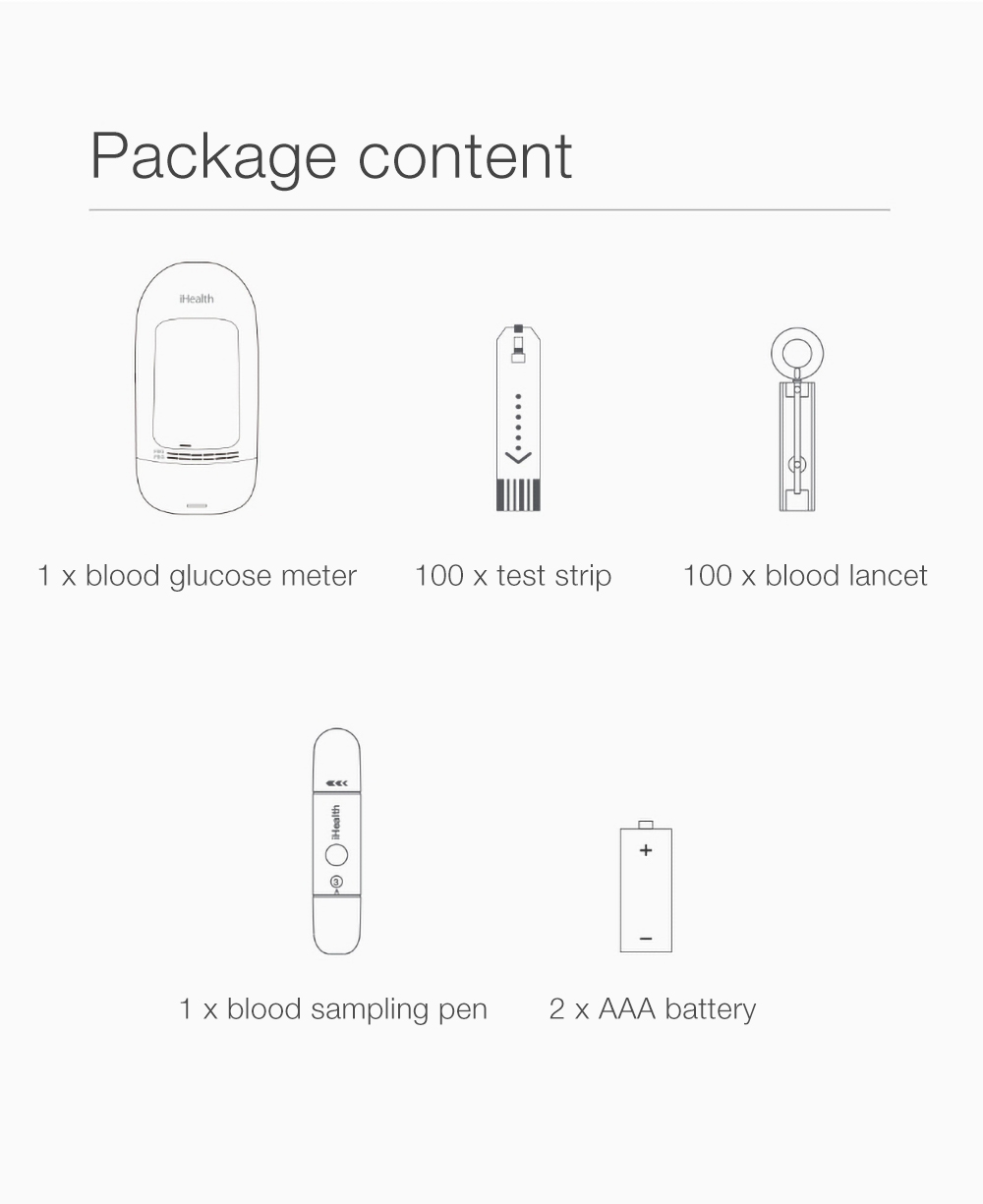 MIJIA iHealth Blood Glucose Meter with Test Strips Lancets