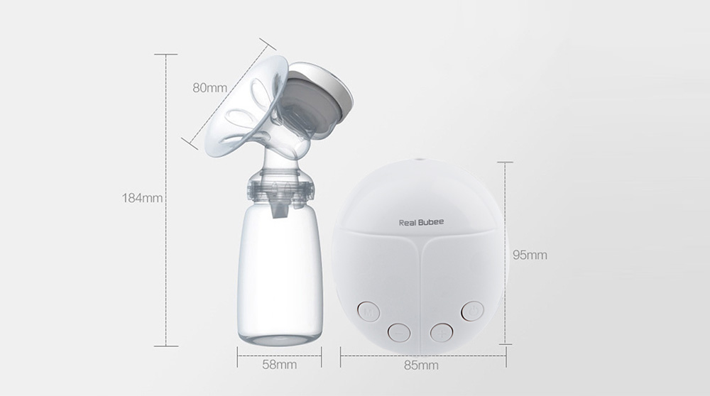 RealBubee RBX - 8023s - 2 Powerful Double Intelligent Microcomputer USB Electric Breast Pump with Milk Bottle Cold Heat Pad Nipple